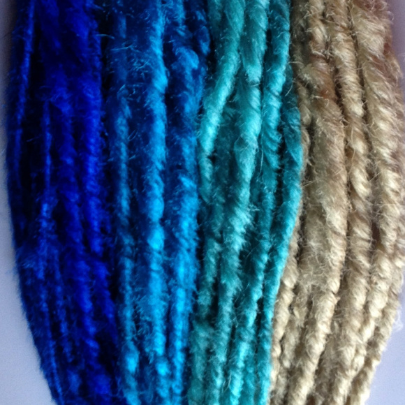 Blue Blonde Dreads Dreadlocks Hair Extensions NEW
